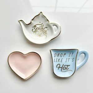 Target Bullseye Playground Set of 3 Tea Bag and Spoon Rest Cerami…